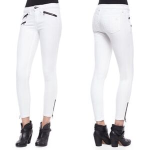 Rag & Bone Bright White Ankle Zip Skinny Jeans